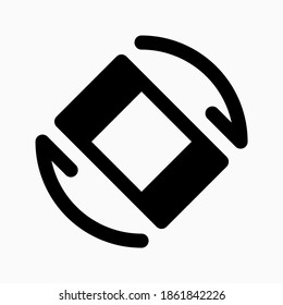 Rotate phone icon for switch orientation button interface isolated on white background