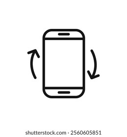 rotate phone icon vector line logo art