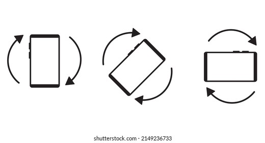 Rotar iconos de teléfono para el diseño de dispositivos móviles. Tecnología de Internet. Juego de iconos de teléfono. Ilustración vectorial. imagen de stock.