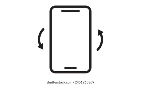 Rotate phone from portrait to landscape or reverse. Rotate and flip the Smartphone icon animation of the device on black background.