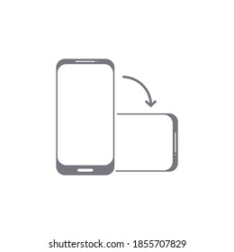 Rotate phone vector icon. Flip screen mobile phone device orientation symbol