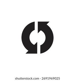 rotate reload up down geometric logo vector 