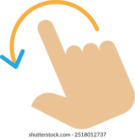 Rotate Reload Gesture Icon Vector Flat Illustration