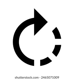 Rotate to right button icon vector design in eps 10