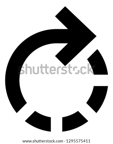 Rotate Right Dash Vector Icon