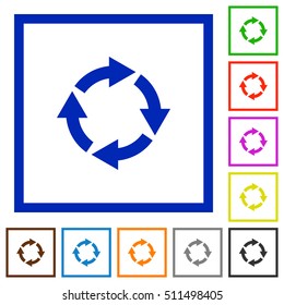 Rotate right flat color icons in square frames