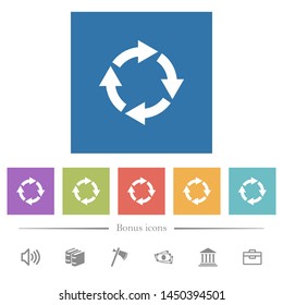Rotate right flat white icons in square backgrounds. 6 bonus icons included.