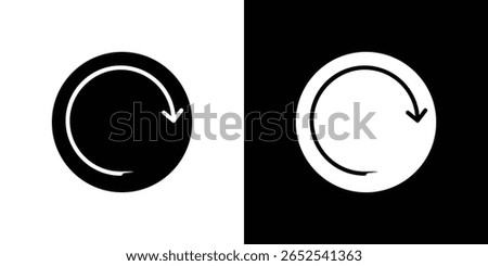 Rotate right icon in flat version on black and white background