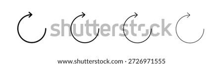 Rotate right icon in modern stroke line style. Vector 10 eps