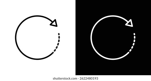 Girar ícone para a direita forma gráfico simples clipart símbolo. linha fina contorno arte
