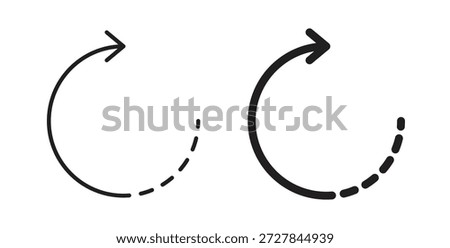 Rotate right icon. Vector illustration, flat and stroke