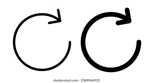 Rotate right icons thin line illustrations designs