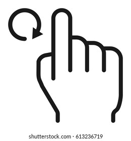 Rotate right line icon, touch and hand gestures, mobile interface and vector graphics, a linear pattern on a white background, eps 10.