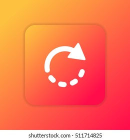 Rotate Right orange bright app ui/ux Icon / Logo design