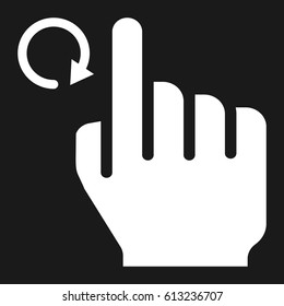 Rotate right solid icon, touch and hand gestures, mobile interface and vector graphics, a filled pattern on a black background, eps 10.