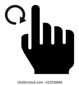 Rotate right solid icon, touch and hand gestures, mobile interface and vector graphics, a filled pattern on a white background, eps 10.