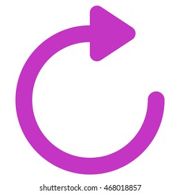 Rotate Right vector icon. Style is contour flat icon symbol, violet color, white background.