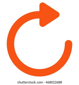 Rotate Right vector icon. Style is contour flat icon symbol, orange color, white background.
