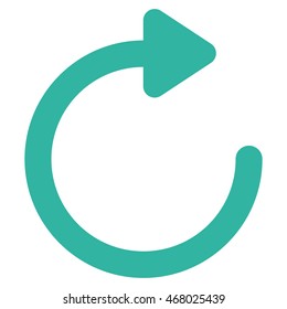 Rotate Right vector icon. Style is outline flat icon symbol, cyan color, white background.