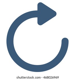 Rotate Right vector icon. Style is linear flat icon symbol, blue color, white background.