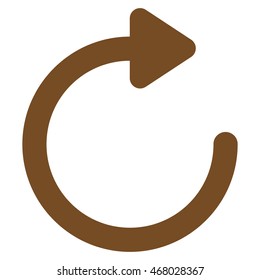 Rotate Right vector icon. Style is linear flat icon symbol, brown color, white background.