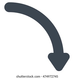 Rotate Right vector icon. Style is contour flat icon symbol, smooth blue color, white background.
