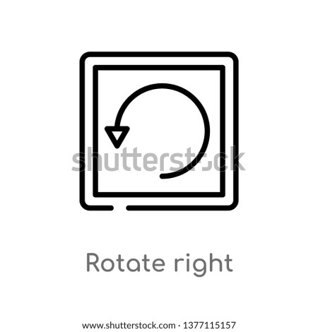 rotate right vector line icon. Simple element illustration. rotate right outline icon from tools and utensils concept. Can be used for web and mobile