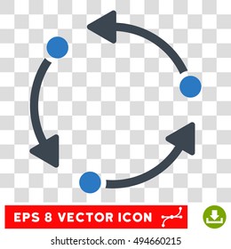 Rotate round icon. Vector EPS illustration style is flat iconic bicolor symbol, smooth blue colors, transparent background.