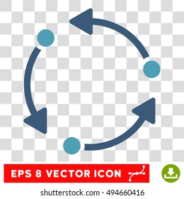 Rotate round icon. Vector EPS illustration style is flat iconic bicolor symbol, cyan and blue colors, transparent background.
