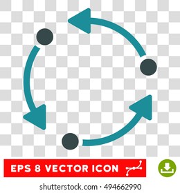 Rotate round icon. Vector EPS illustration style is flat iconic bicolor symbol, soft blue colors, transparent background.