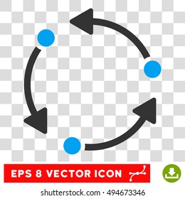 Rotate round icon. Vector EPS illustration style is flat iconic bicolor symbol, blue and gray colors, transparent background.