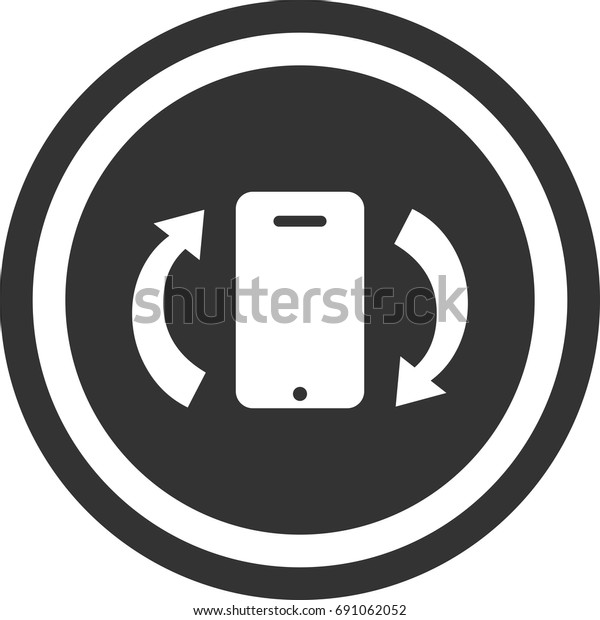 Rotate Screen Icon Circle Sign Design Stock Vector (Royalty Free ...