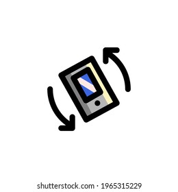 Rotate Screen Icon, isolated on white. User Interface Outline Icon.
