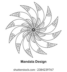  Rotate Simple Mandala Design Coloring book page