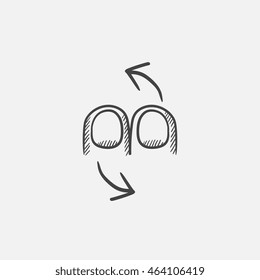 Rotate sketch icon for web, mobile and infographics. Hand drawn vector isolated icon.