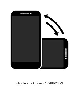Rotate smart phone icon on a white background. flat design, mobile vector illustration elements for websites or mobile applications.