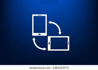 Rotar Smartphone o teléfono móvil o iconos de Tablet en vector