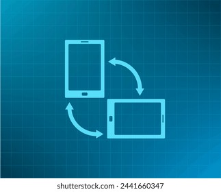Rotate Smartphone or Cellular Phone or Tablet Icons in Vector