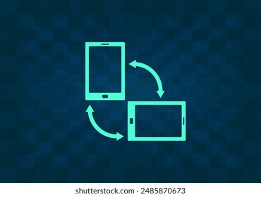 Rotate Smartphone or Cellular Phone or Tablet Icons in Vector