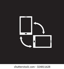 Rotate Smartphone or Cellular Phone or Tablet Icons in Vector