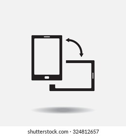 Rotate Smartphone or Cellular Phone or Tablet Icons in Vector