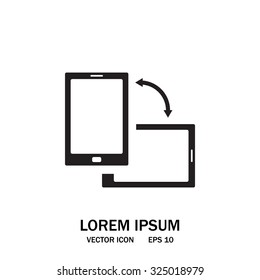 Girar Smartphone o teléfono móvil o iconos de Tablet en vector