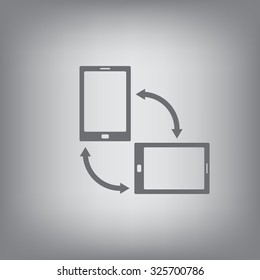 Rotate Smartphone or Cellular Phone or Tablet Icons in Vector