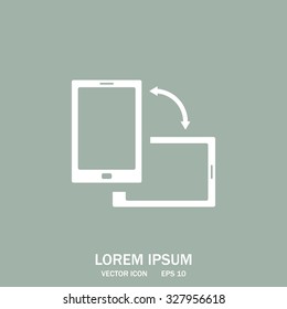 Rotate Smartphone or Cellular Phone or Tablet Icons in Vector