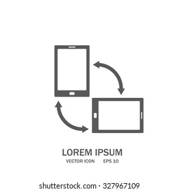 Rotate Smartphone or Cellular Phone or Tablet Icons in Vector