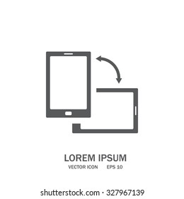 Rotate Smartphone or Cellular Phone or Tablet Icons in Vector