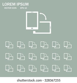 Rotate Smartphone or Cellular Phone or Tablet Icons in Vector