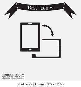 Rotate Smartphone or Cellular Phone or Tablet Icons in Vector