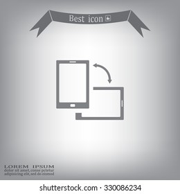 Rotate Smartphone or Cellular Phone or Tablet Icons in Vector