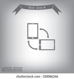 Rotate Smartphone or Cellular Phone or Tablet Icons in Vector